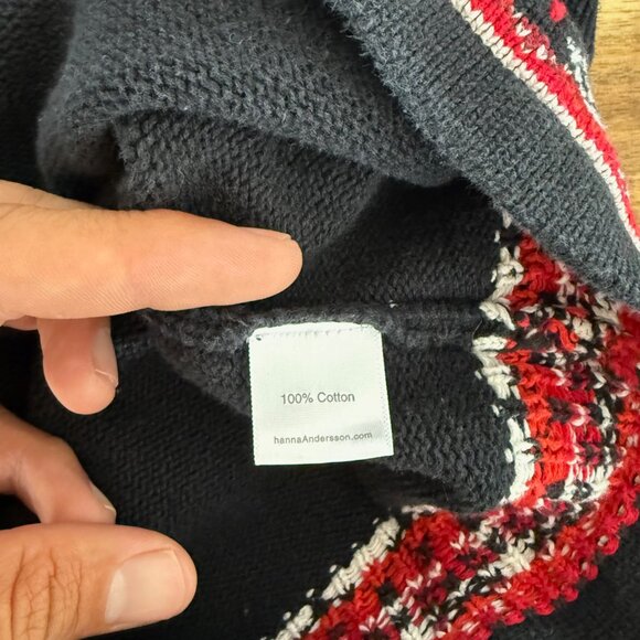 Hanna Andersson Fair Isle Sweater Nordic Quarter-Zip Womens Sz Large Cotton Knit - Picture 4 of 16